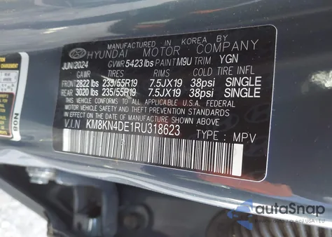 2024 Hyundai Ioniq 5 Sel from USA, damaged, VIN KM8KN4DE1RU318623